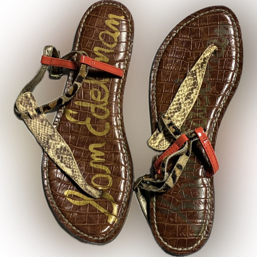 SAM EDELMAN | “gigi” | Snakeskin Sandals | size 8 | Boho Luxe Y2K